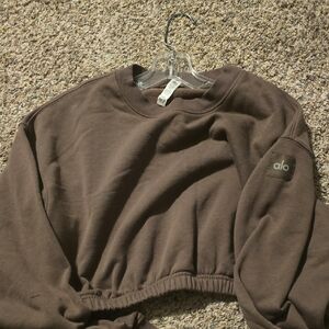 ALO Yoga Brown Cropped Sweatshirt